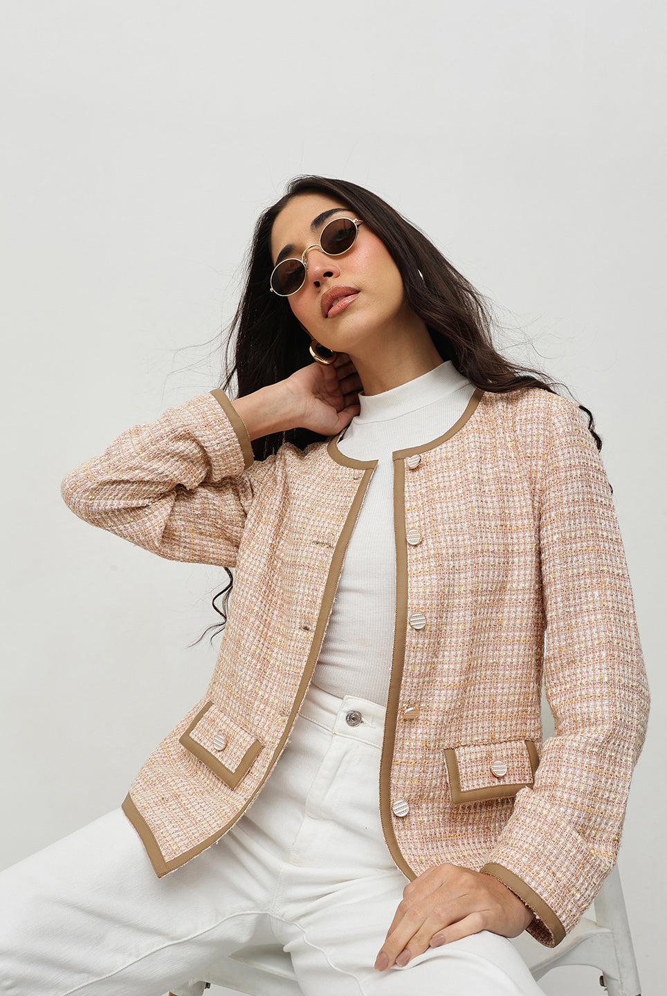 Beige Tweed Jacket