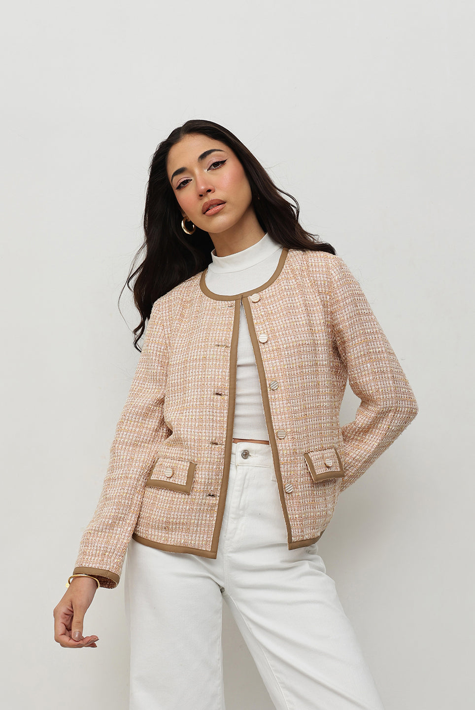Beige Tweed Jacket