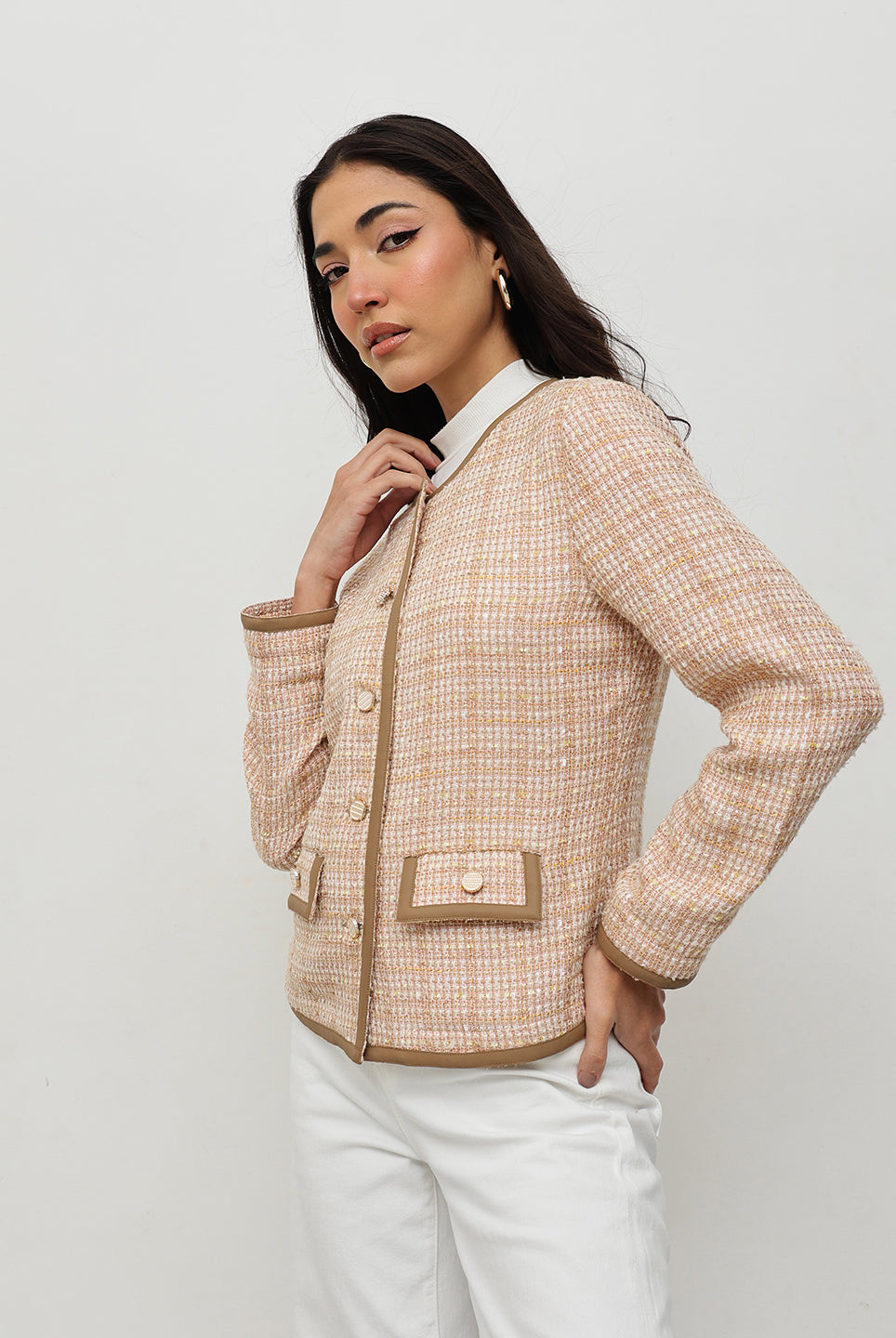 Beige Tweed Jacket