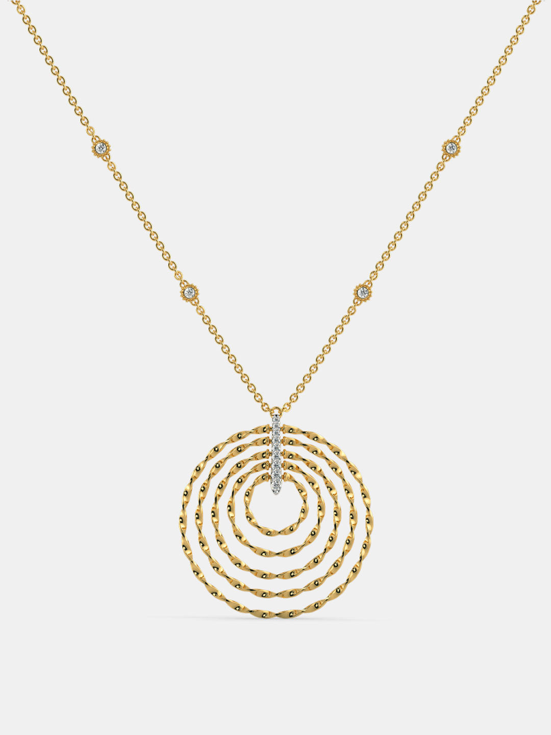 Golden Orbit Spiral Necklace