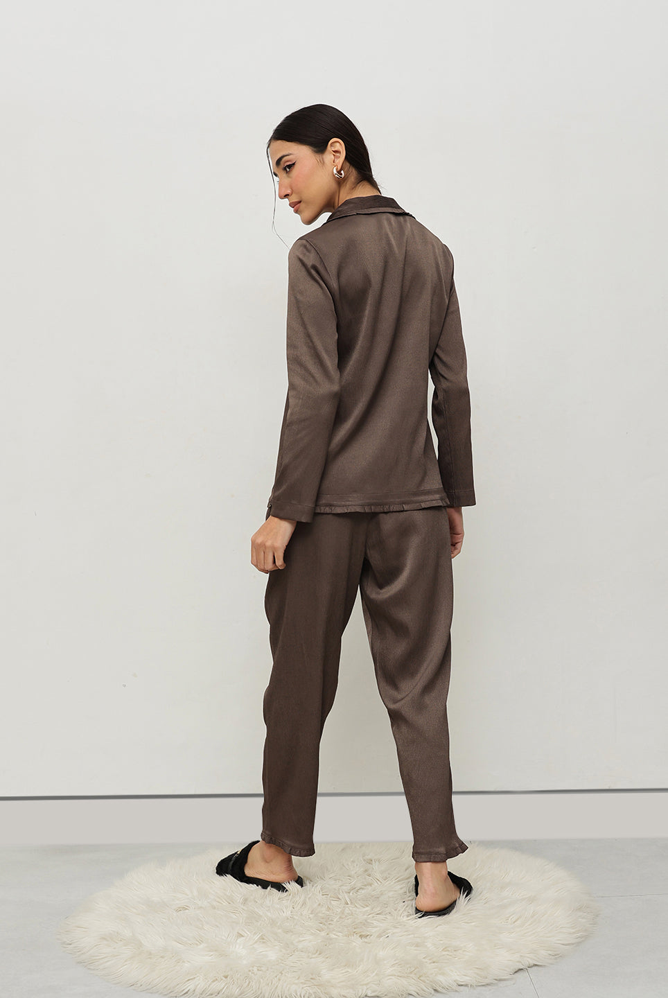 Mocha Satin Co-ord Set