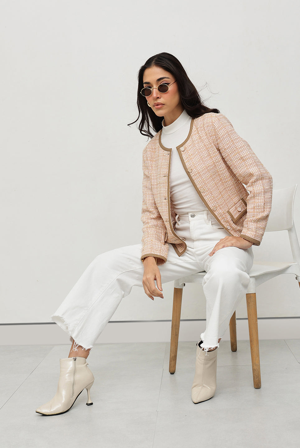 Beige Tweed Jacket