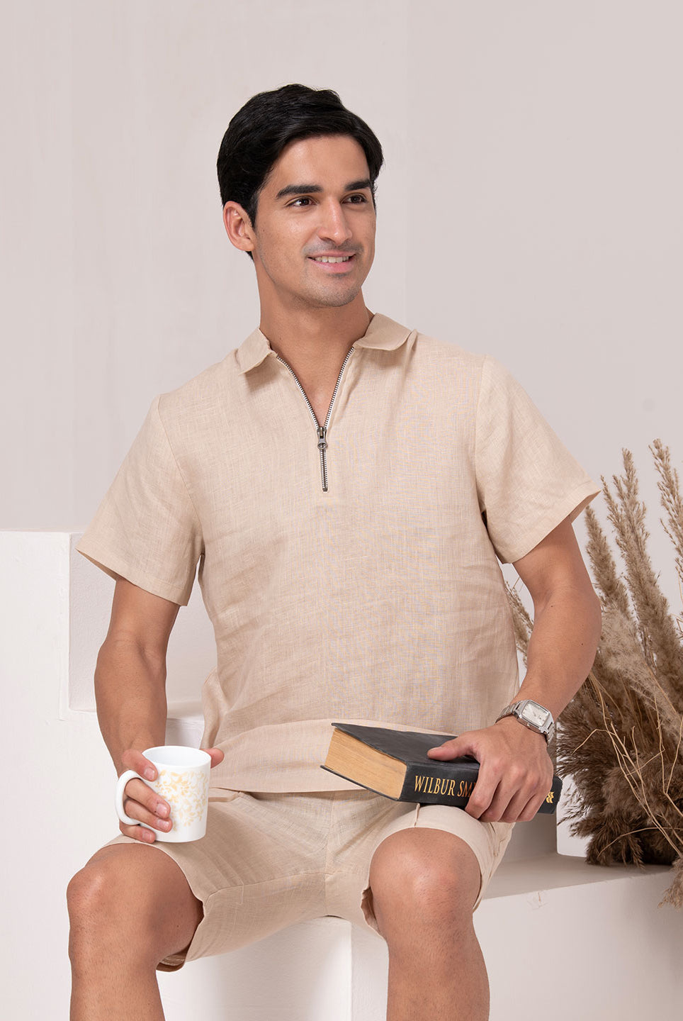Beige Linen Loungewear