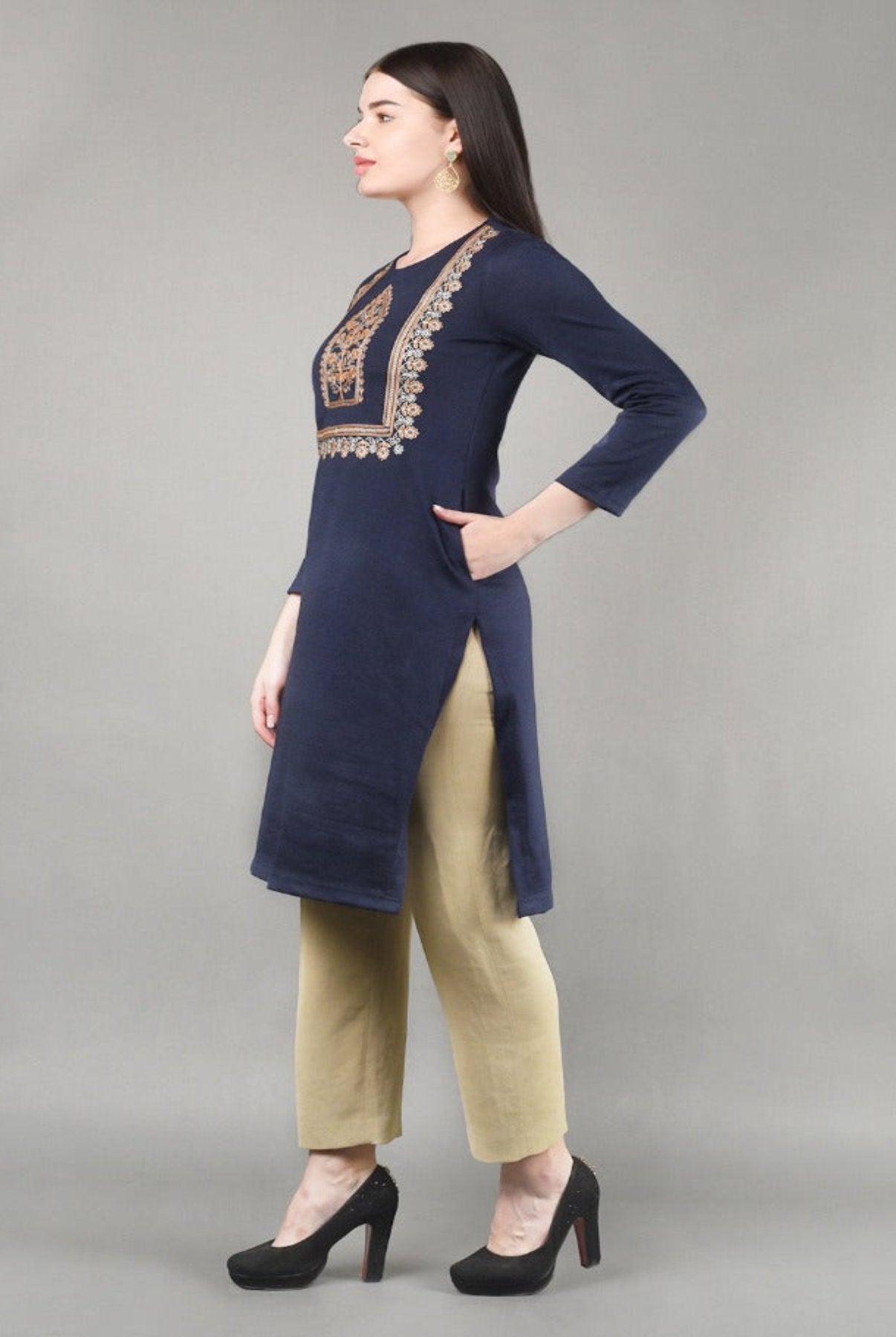 Yoke Embroidered Kurta