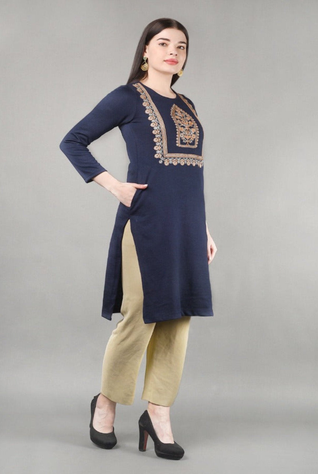 Yoke Embroidered Kurta