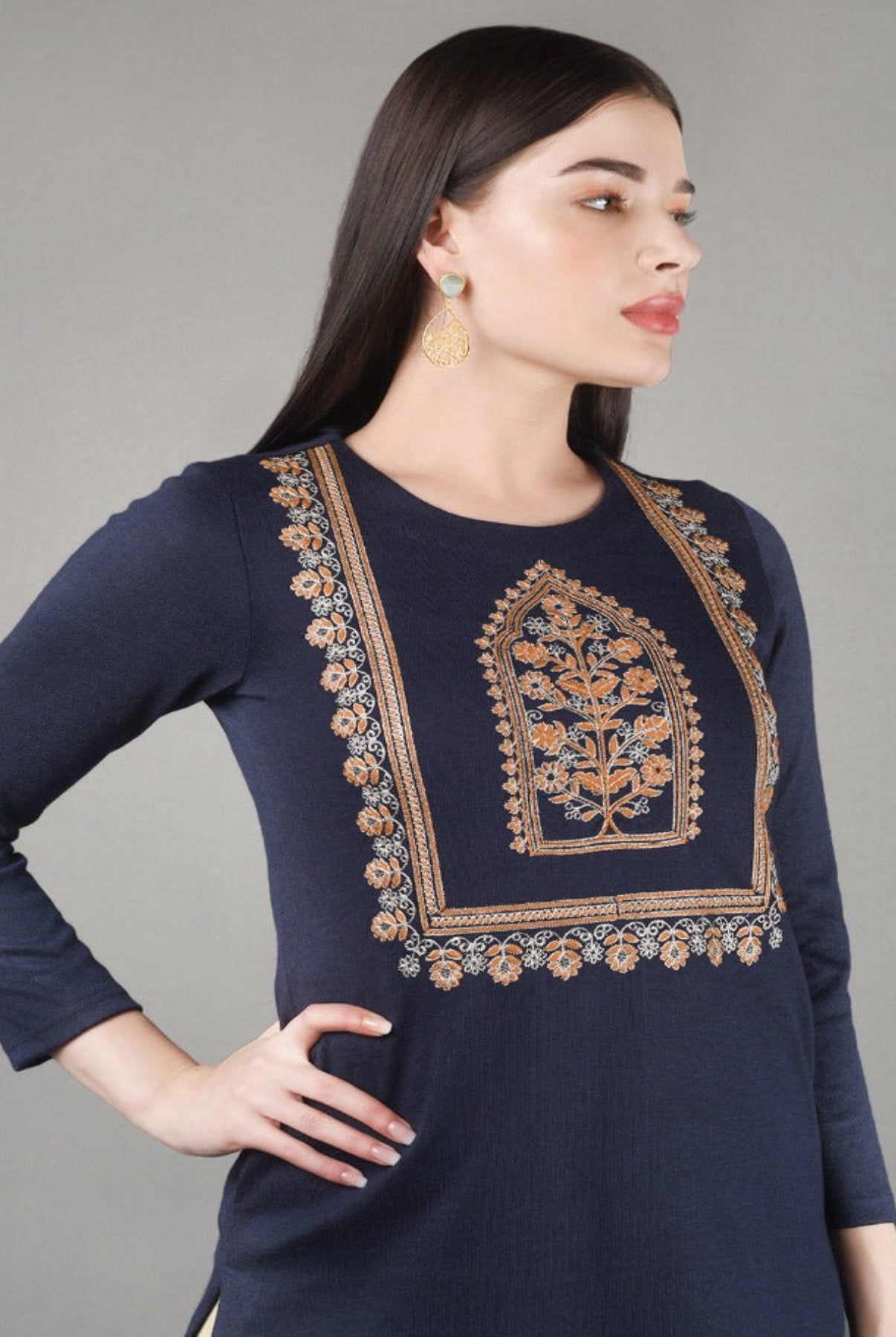 Yoke Embroidered Kurta