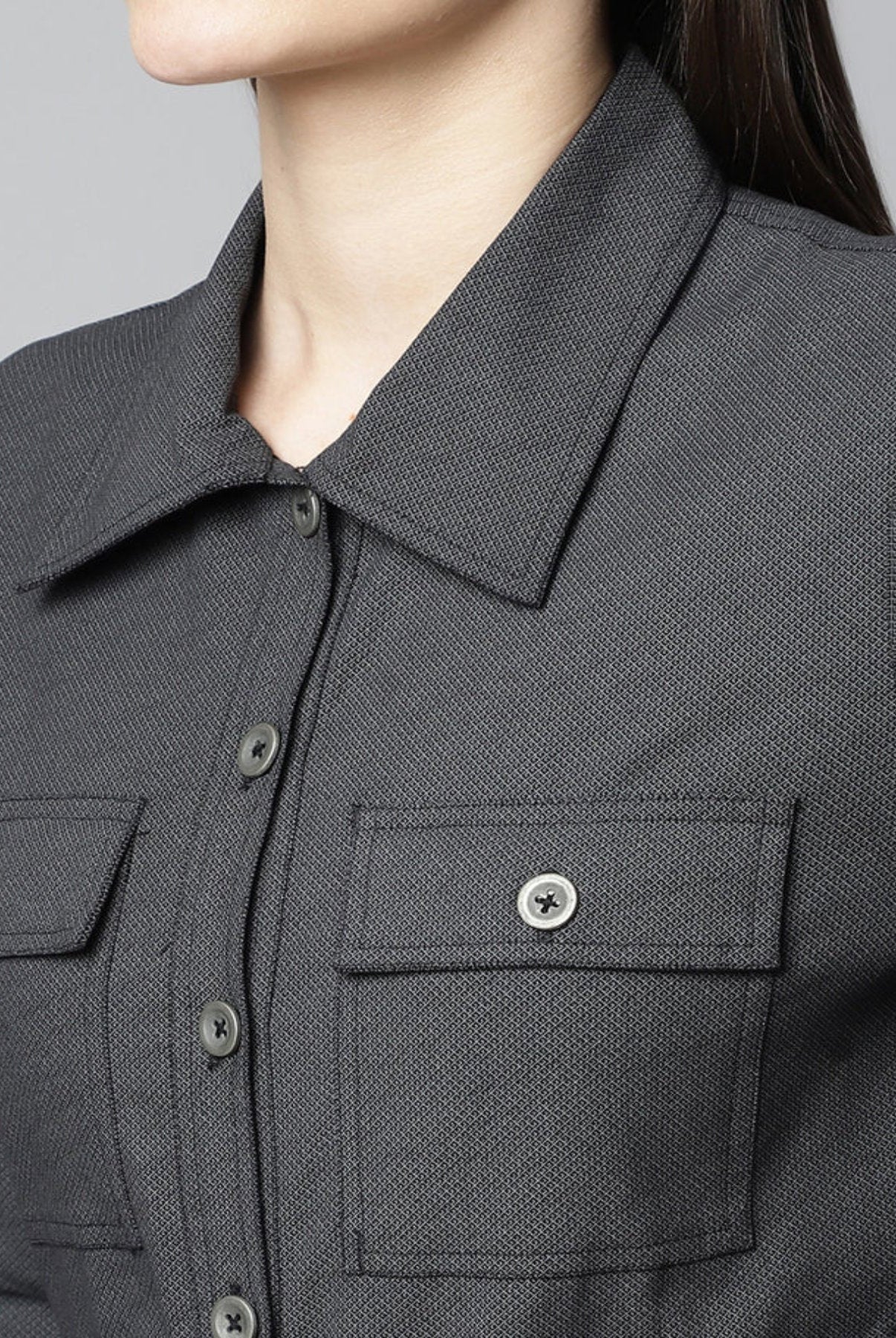 Black Textured Jumpsuit