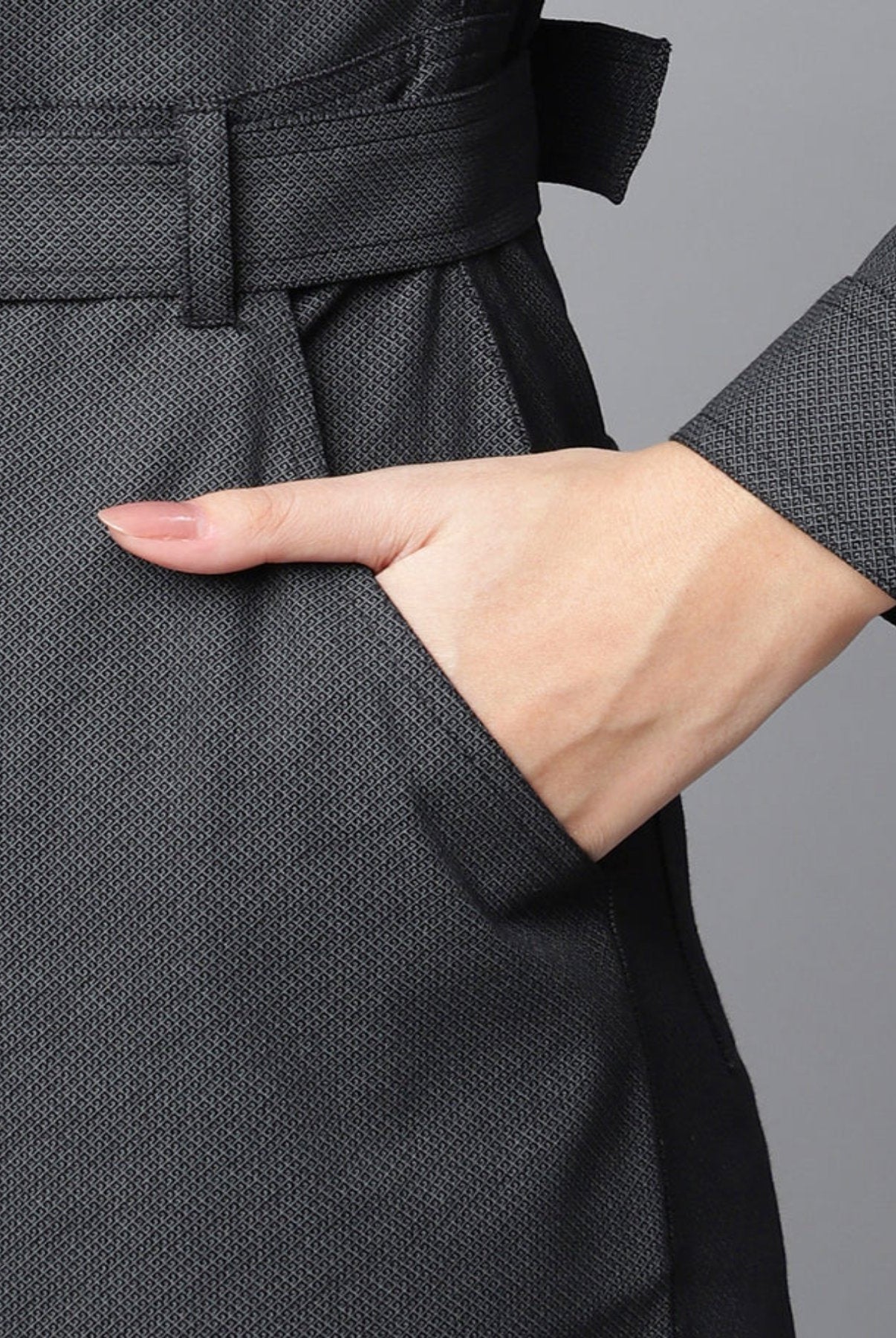 Black Textured Jumpsuit