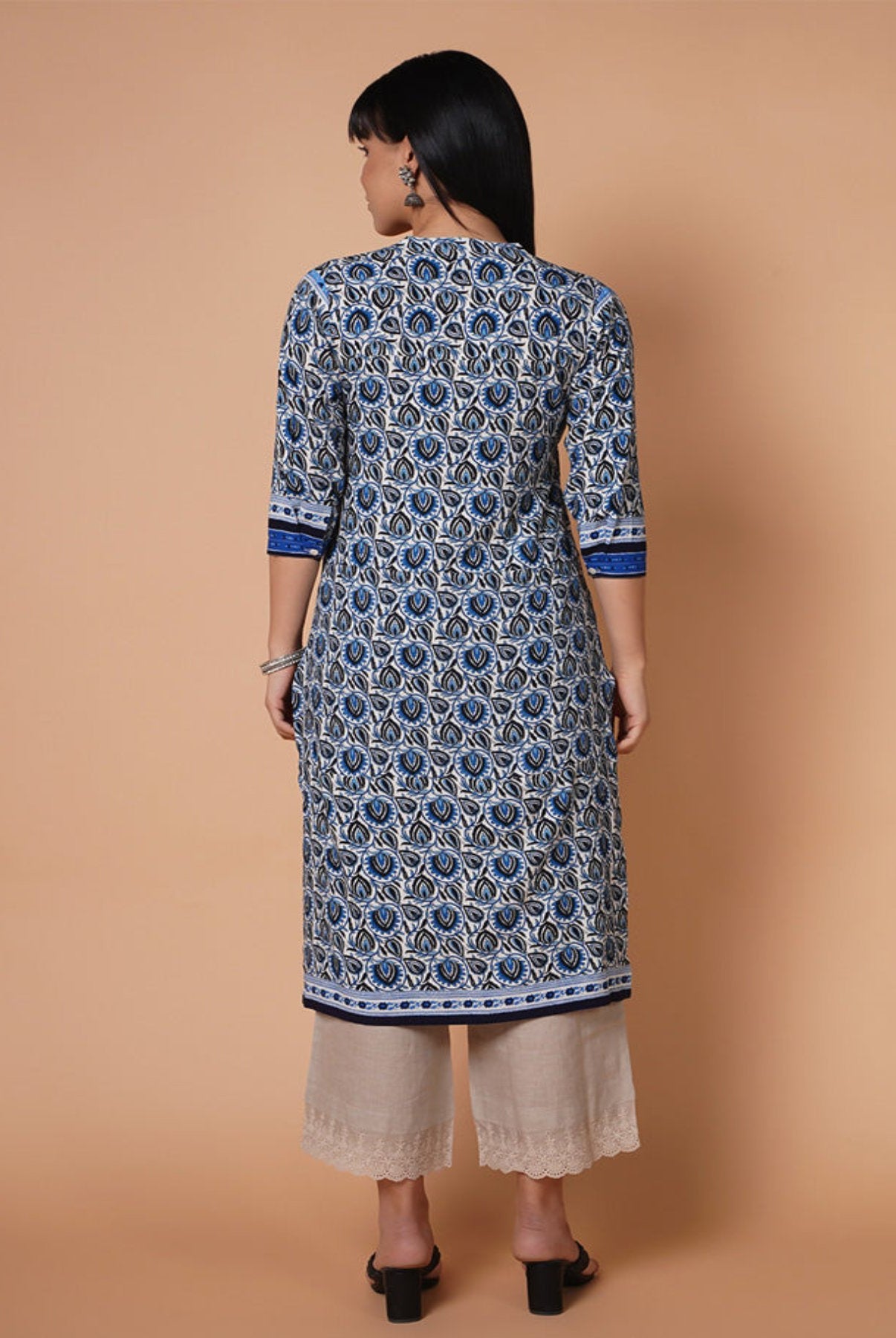 Ocean Print Straight Kurti