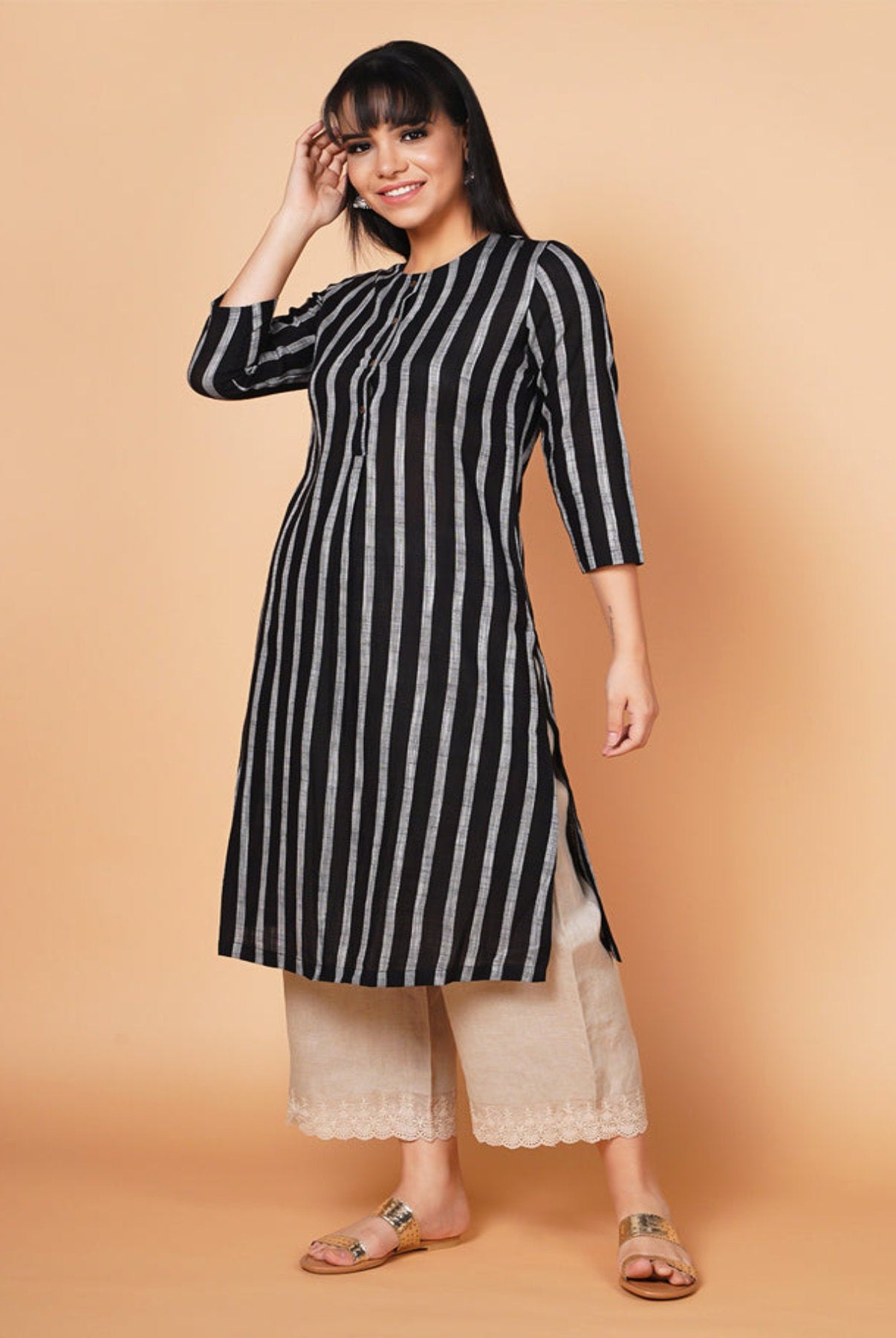 Simply Striped Straight Kurta+