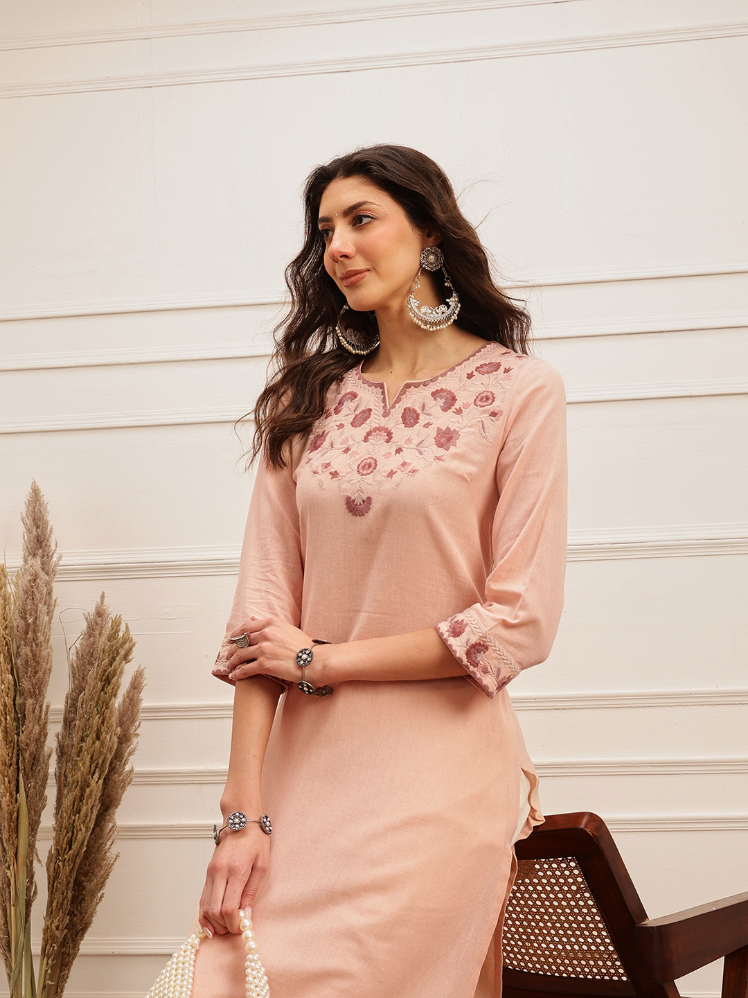 Blush Bloom Embroidered Kurta