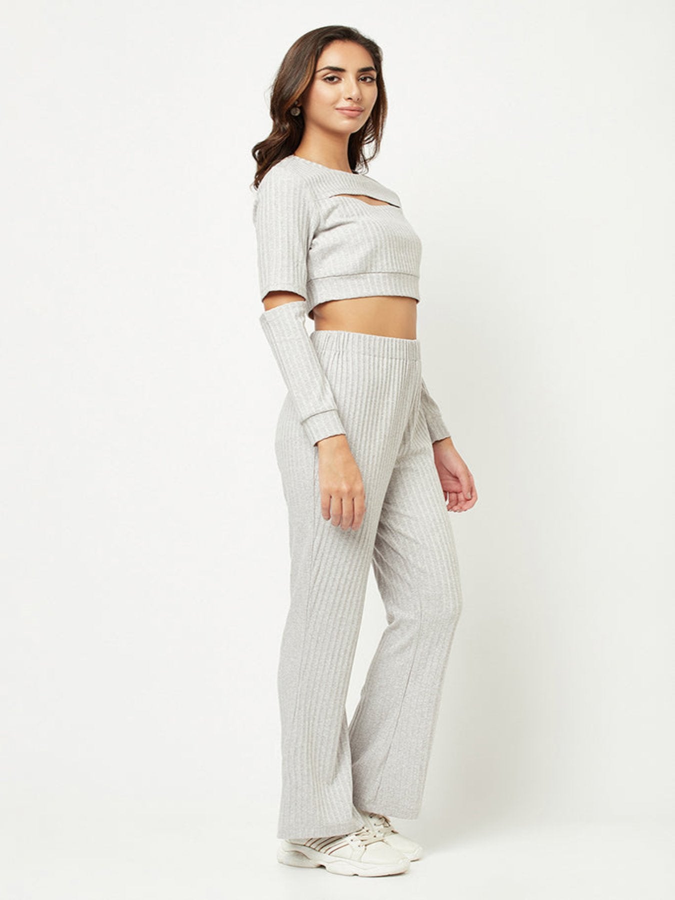 Light Grey Cut-out Co-ord Set