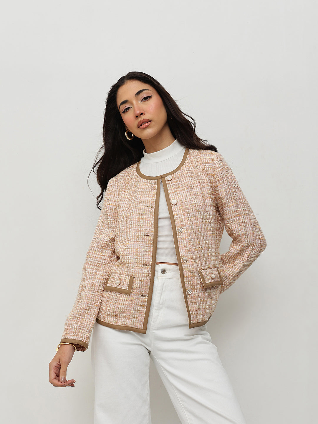 Beige Tweed Jacket