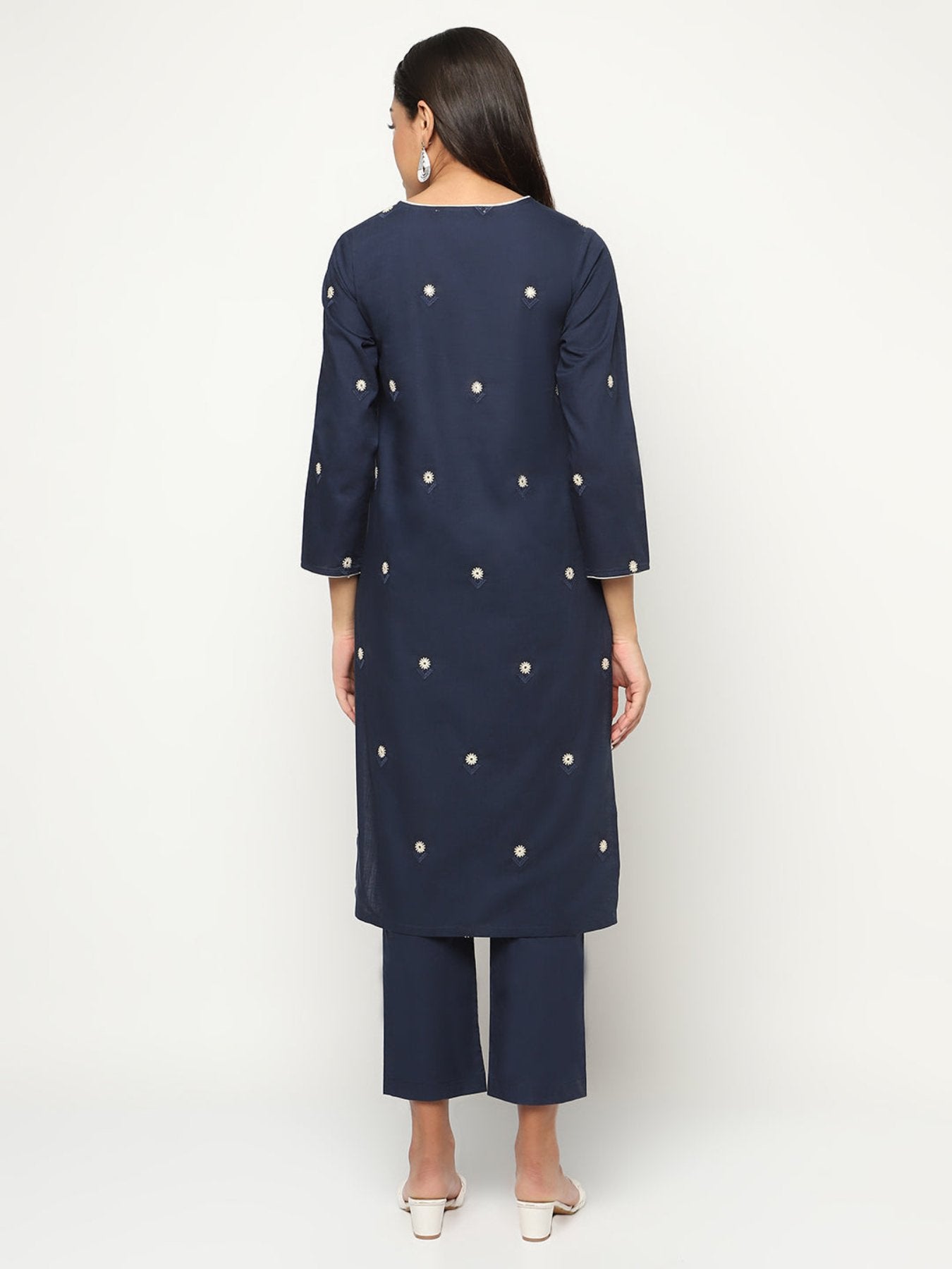 Blue Embroidered Kurta Set