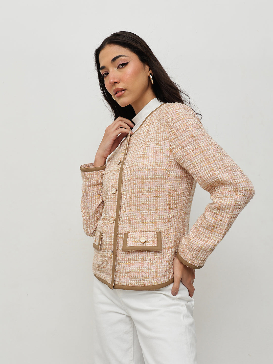 Beige Tweed Jacket