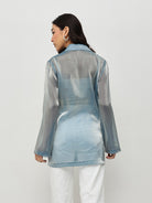 Blue Sheer Longline Blazer
