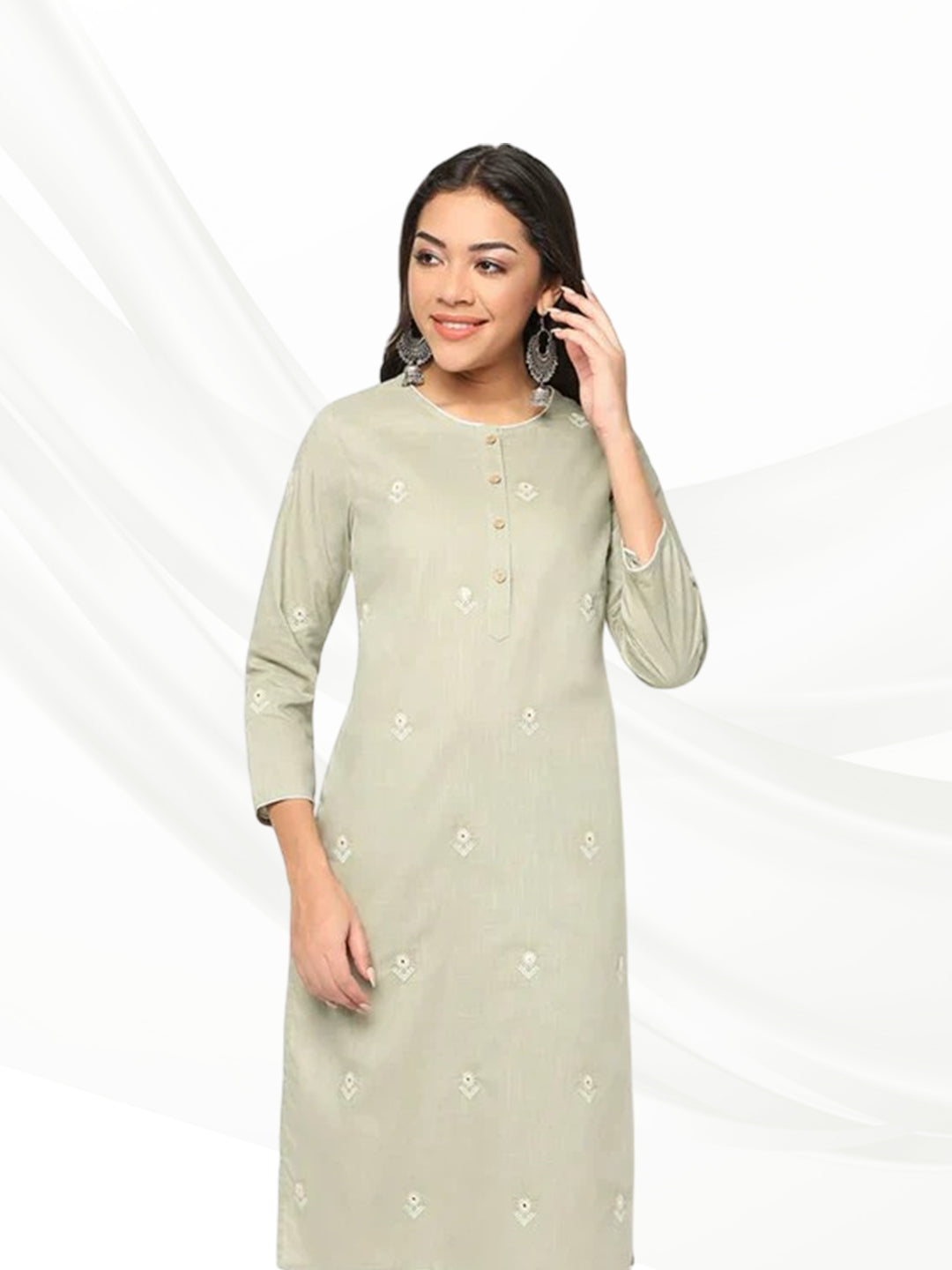 Mint Cream Kurta Set