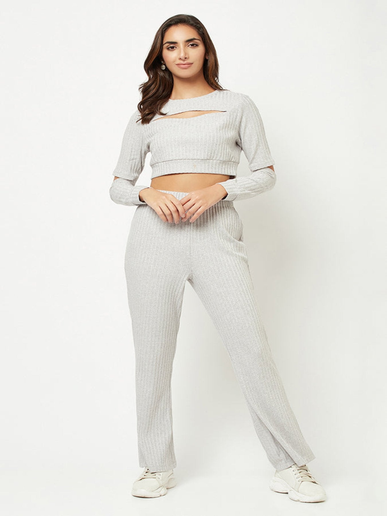 Light Grey Cut-out Co-ord Set