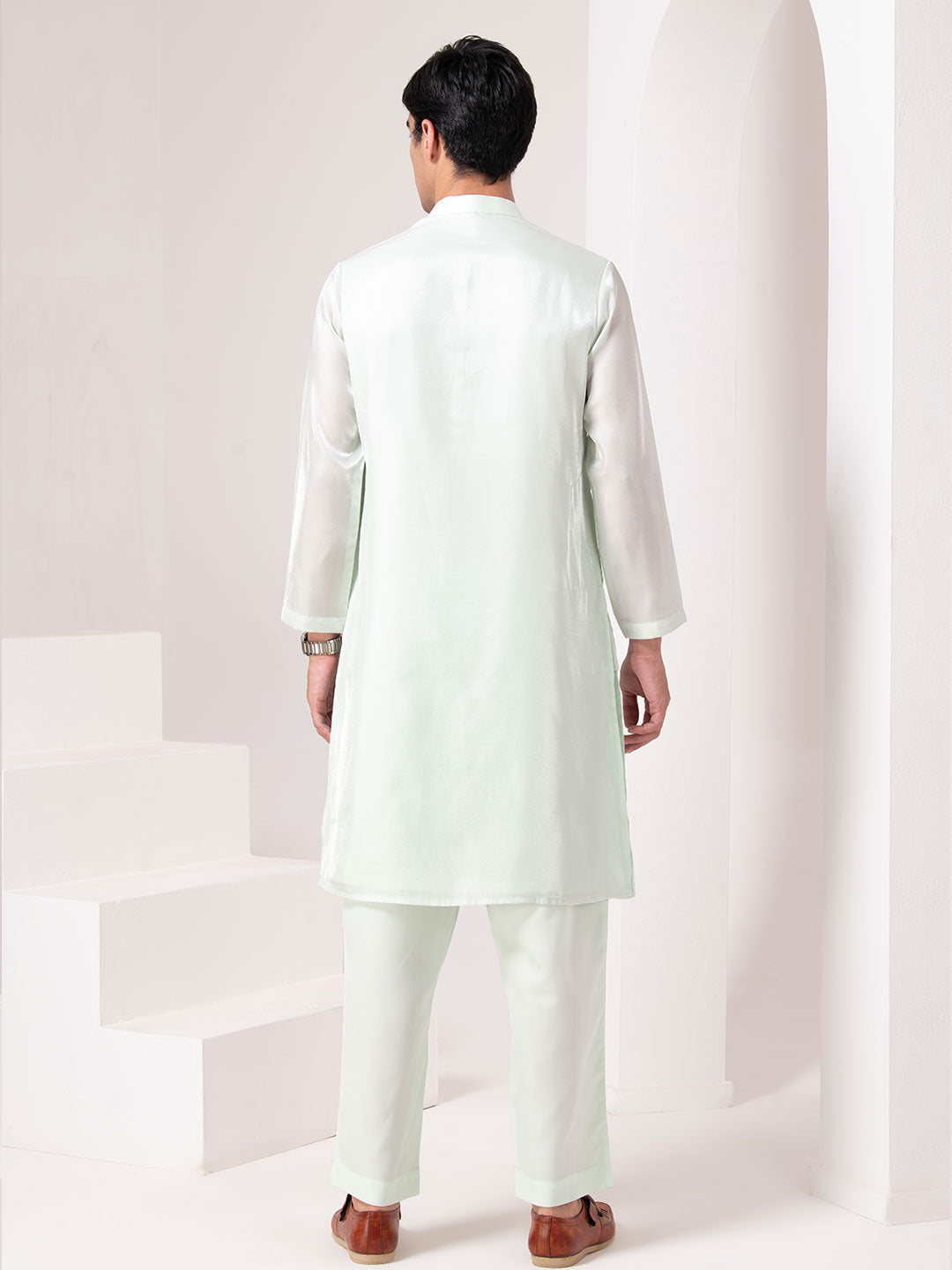 Mint Green Silk Kurta Set