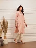 Blush Bloom Embroidered Kurta