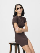 Cocoa Bodycon Dress Brown
