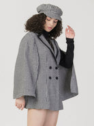 Winter Vintage Tweed Dress with Cap
