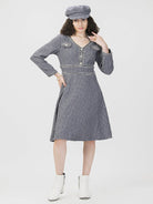 Winter Monochrome Tweed Dress