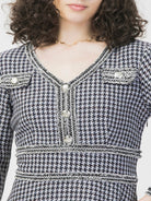 Winter Monochrome Tweed Dress