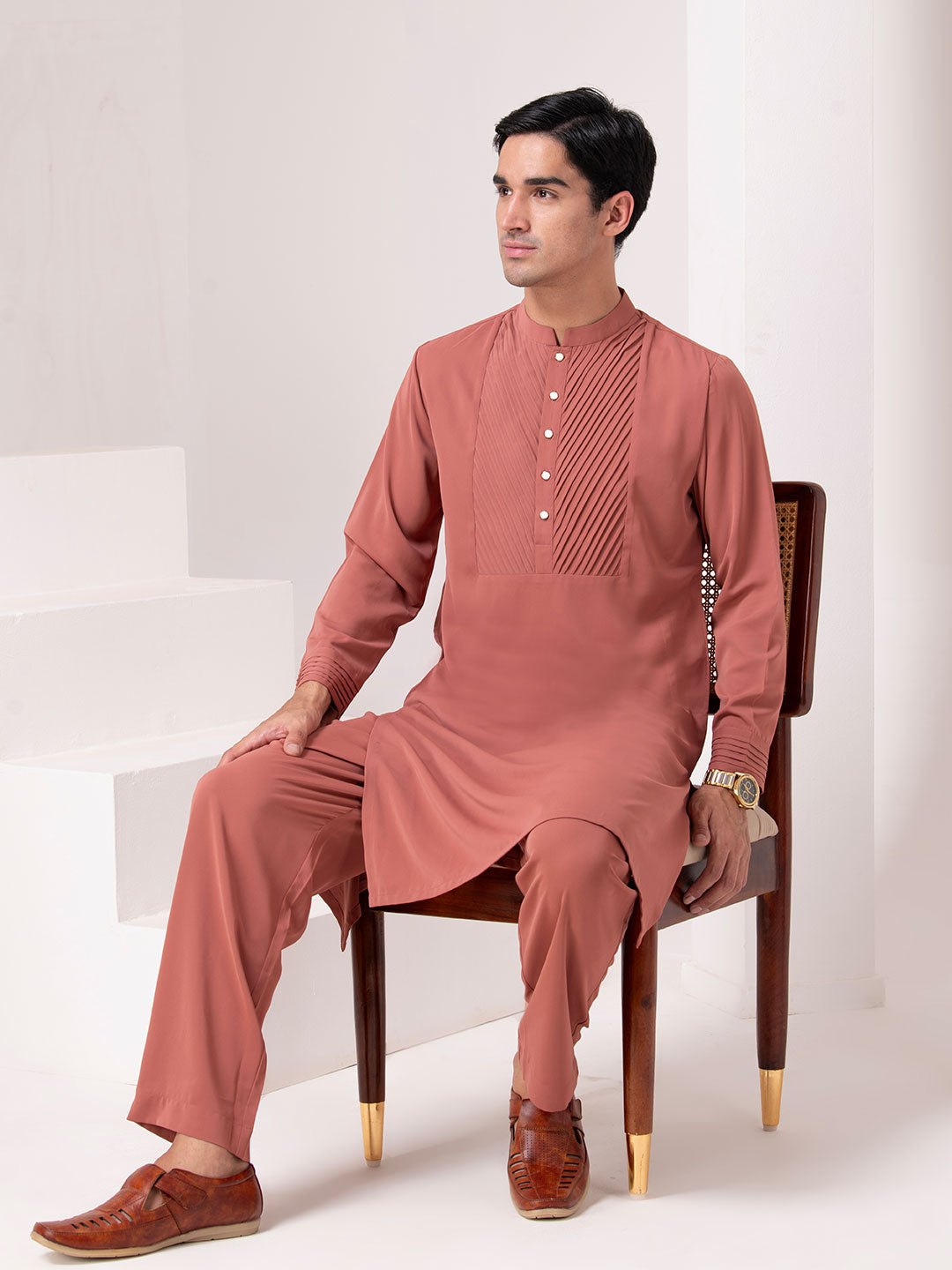 Rustic Rose Textured Kurta Set