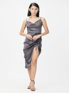 Ruched Satin Party Dress