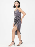 Ruched Satin Party Dress