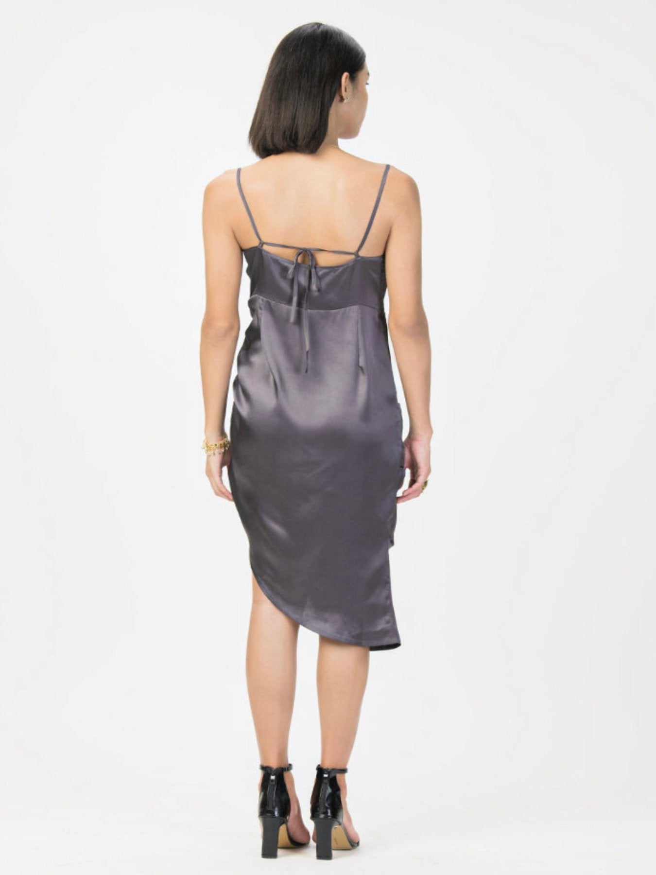 Ruched Satin Party Dress