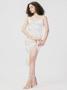 Ruched Satin Party Dress