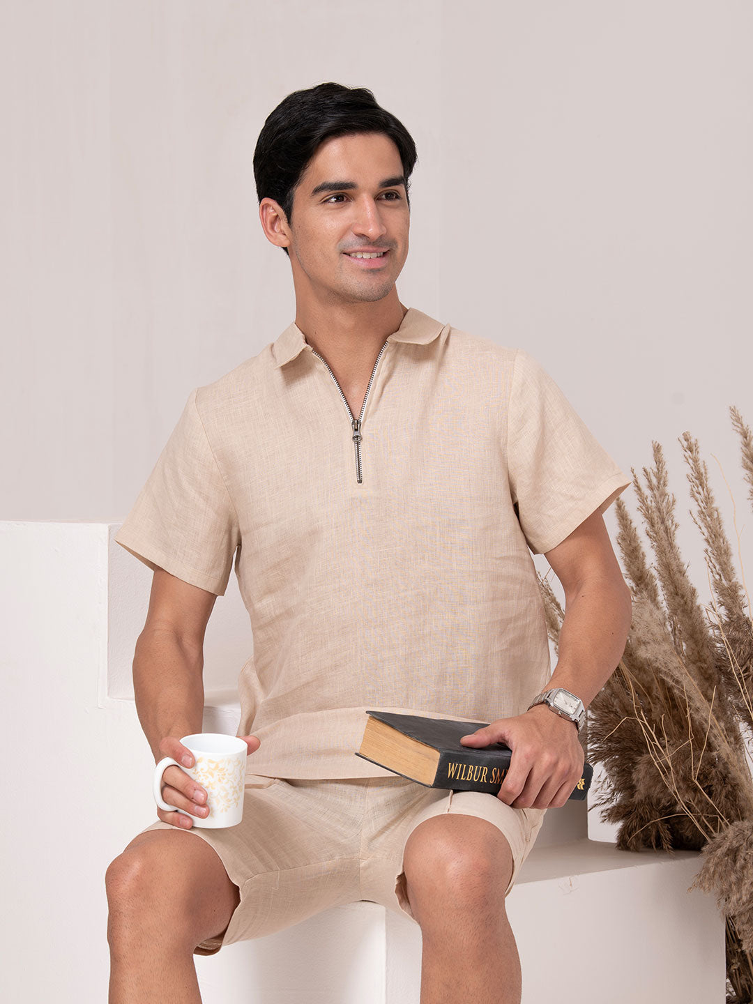Beige Linen Loungewear