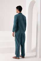 Deep Teal Cuban Collar Co-ord Set