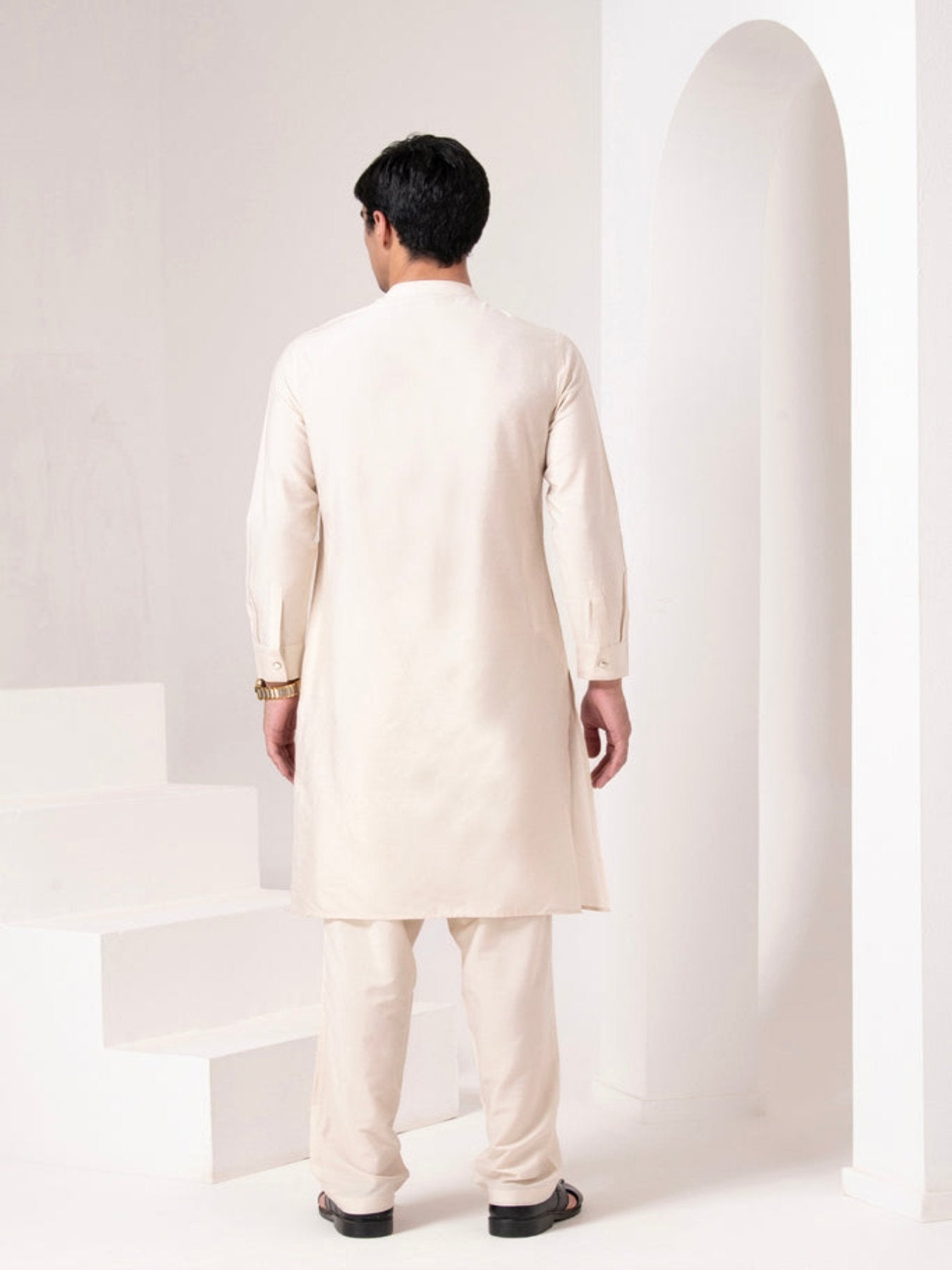 Sparkling Beige Festive Kurta Set