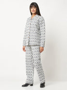 Blue And Grey Quilted Co-ord Set