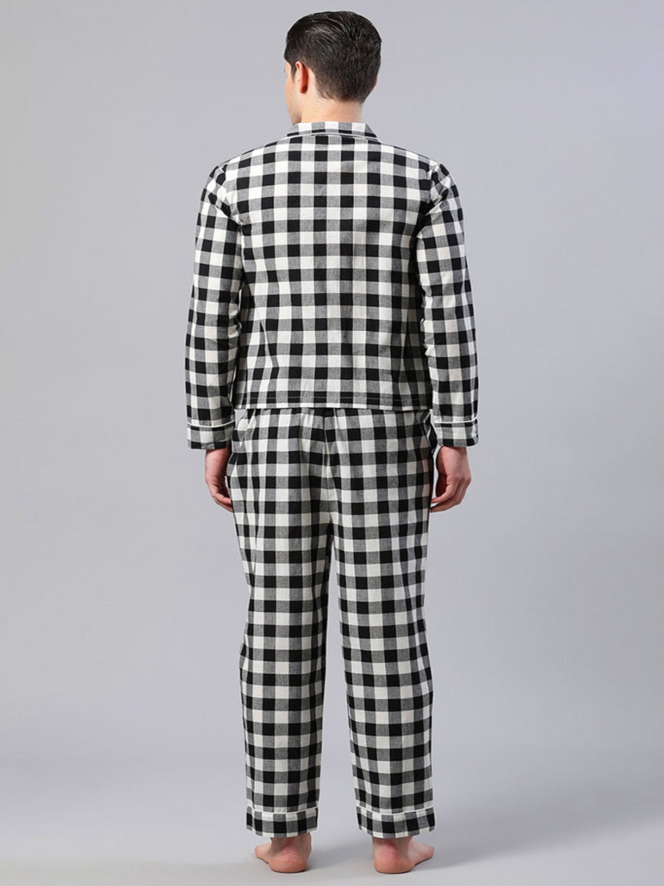 Black And White Check Print Loungewear